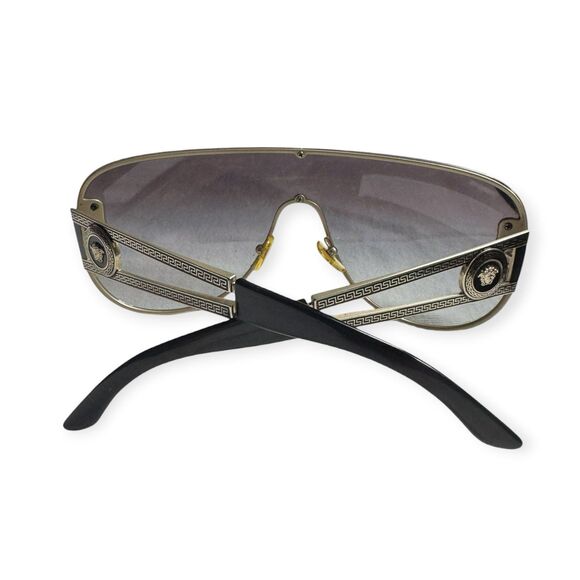 Versace VE 2166 Gold Shield Sunglasses Metal Rock Icons 1252/8G Retro w/ Case main image 9